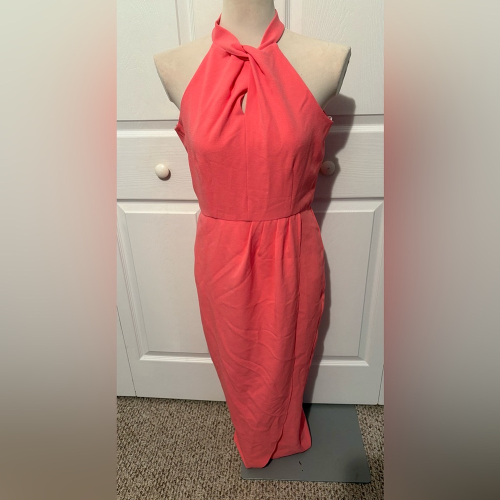 Julia Jordan Sleeveless Coral Midi Dress